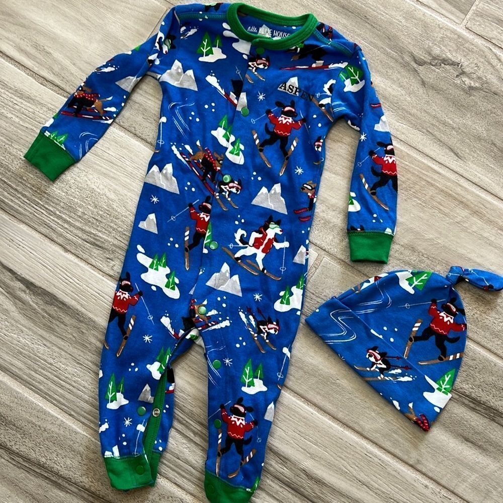 Little Blue House by Hatley Baby / Toddler Onesie & Hat 6-12 Months New Aspen